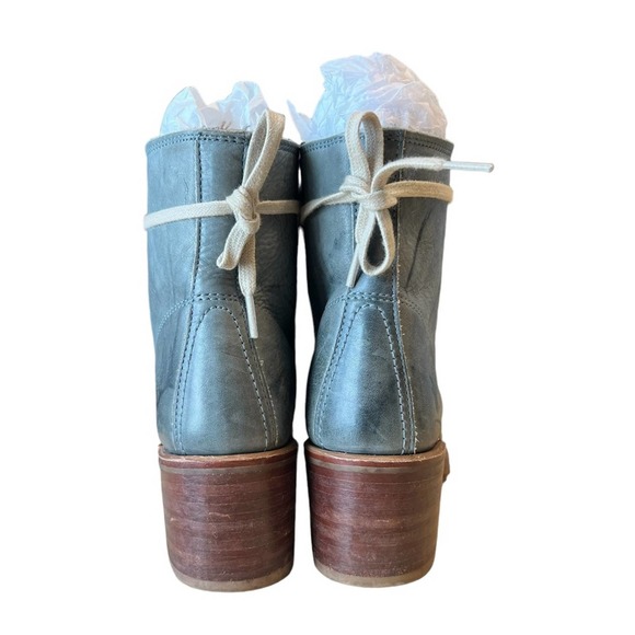 Frye Vintage Sabrina Blue Leather Lace Up Boots Size 8.5 - Picture 9 of 16